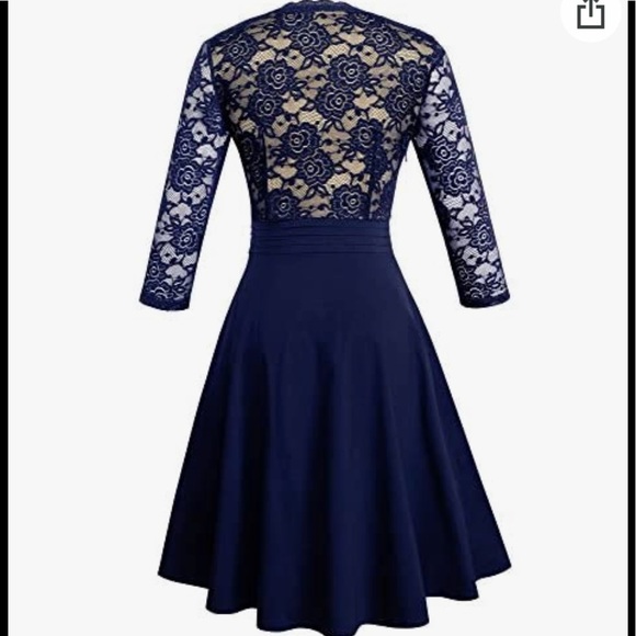 HOMEYEE Women’s Chic V-Neck Lace Dress NWT‼️FINAL SALE - Picture 2 of 4